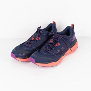 Hoka One One Challenge ATR 6 Trail Shoes Womens Black Iris Hot Coral Size 12
